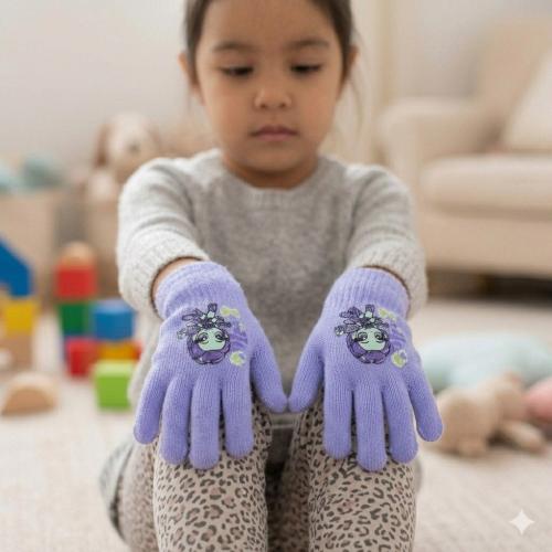 Pack de 12 Guantes de Personajes Niñas hasta 5 Años, Invierno