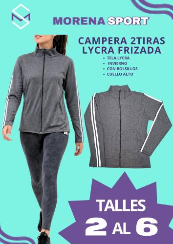 Campera Deportiva Lycra Frizada con Tiras