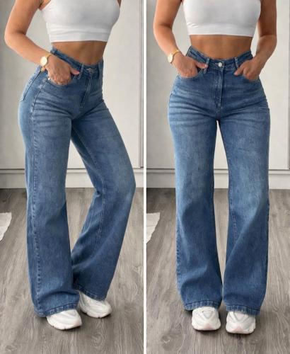 Jeans Wide Leg Azul Nevado