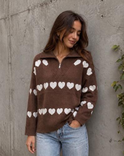 Sweaters Corazón Medio Cierre Importado