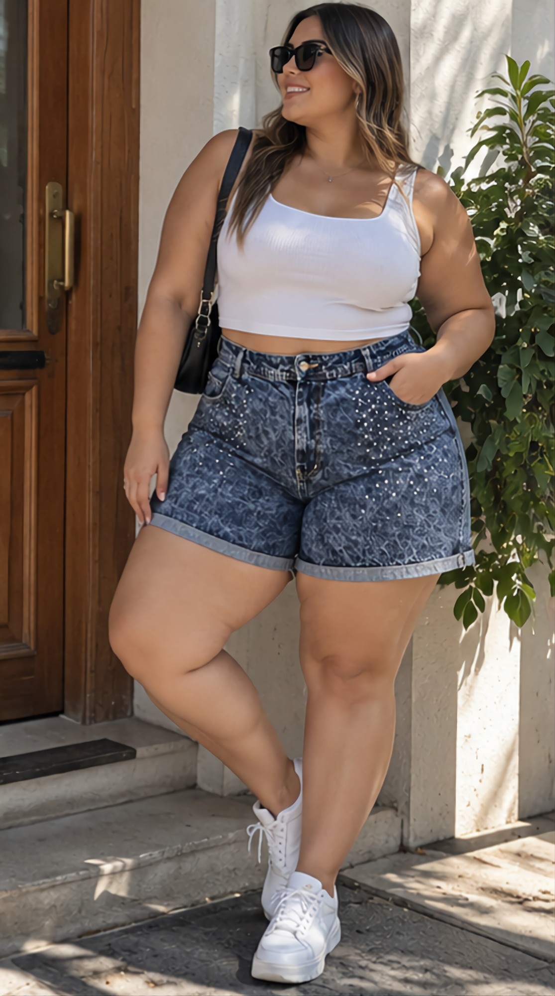 Jean Short Brillos Talle Especial - Imagen 4