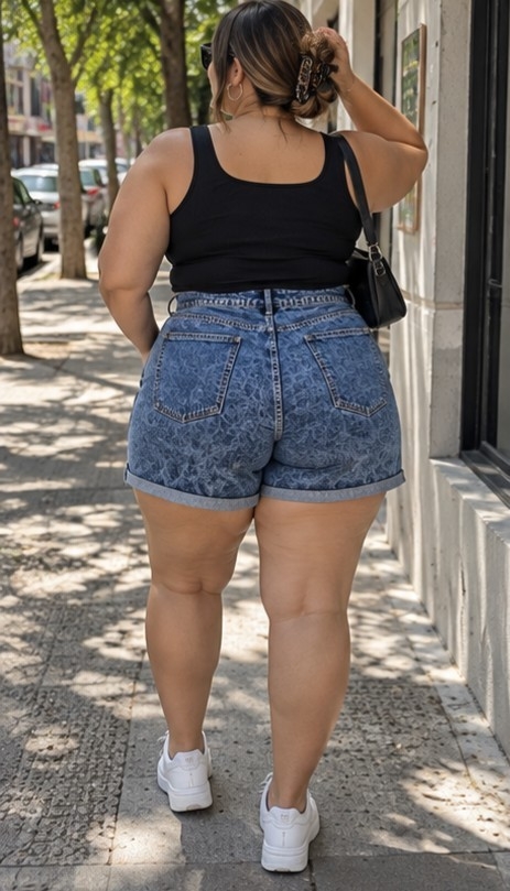 Short Jean Brillos Lisos Talles Especiales - Imagen 3
