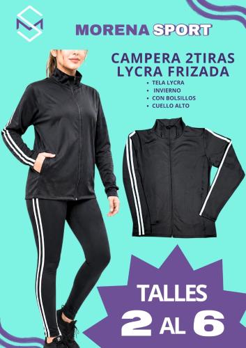 Campera Deportiva Lycra Frizada con Tiras