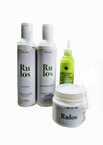Kit Rulos Shampoo, Acond, Hidratación+ Crema de Peinar Frilayp