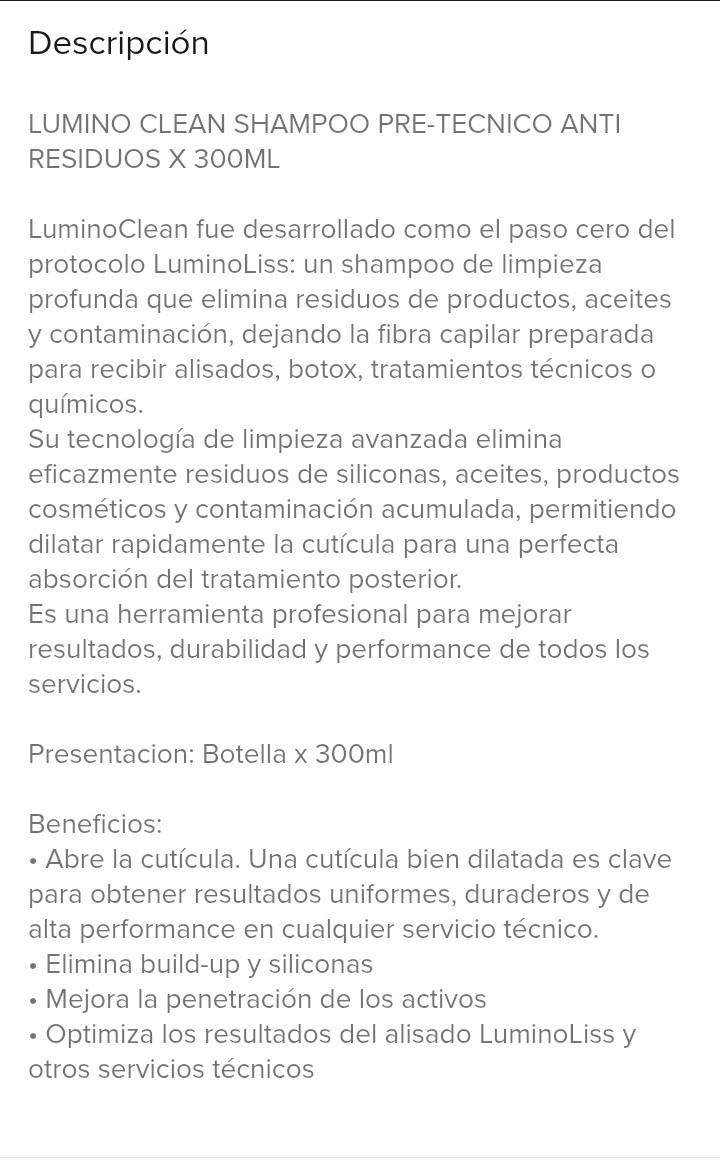 Luminoliss Kit Alisado sin Formol 250g + Shampoo Técnico 300ml - Imagen 3