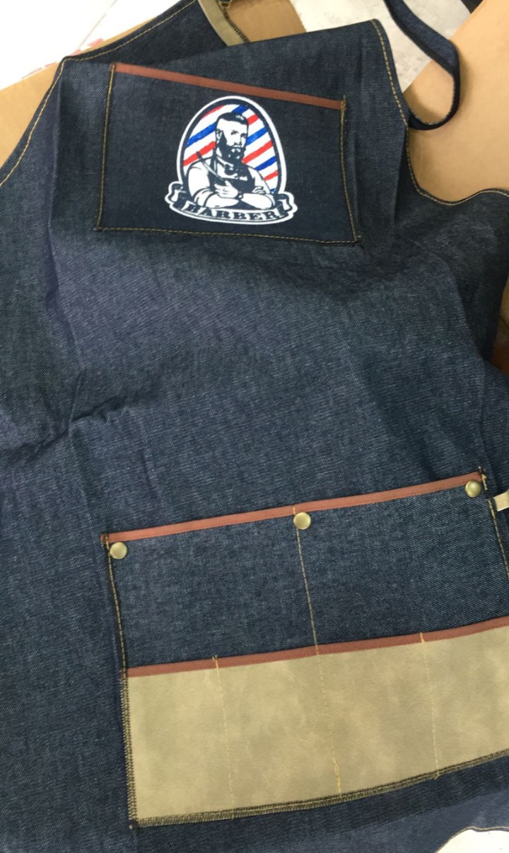 Delantal de Jeans Bolsillo con Diseño Talle Único Amplio - Imagen 3