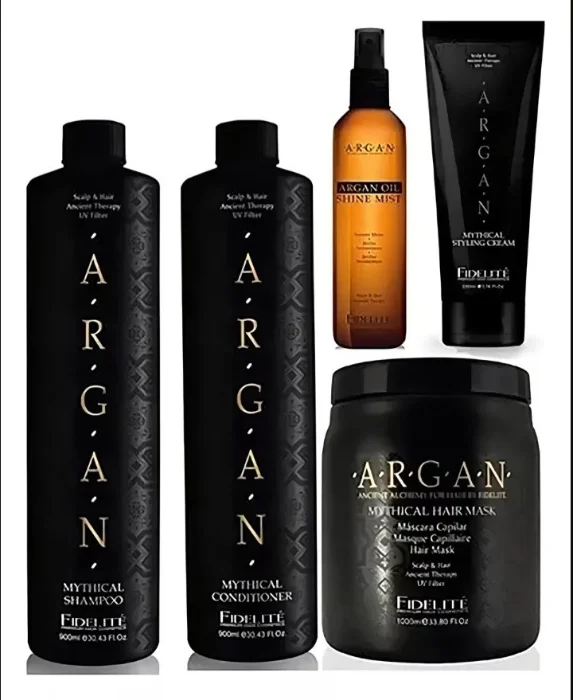 Argán Kit Shampoo+acond + Másc+ Aceite + Crema Peinar