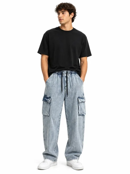 Pantalón Jeans Cargo Baggi