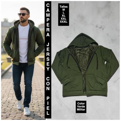 Camperas Jersey con Piel