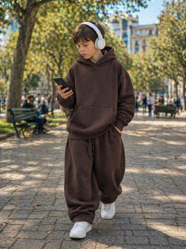Conjuntos de Niños Buzos Oversize y Pantalón Baggi Regulable Lisos
