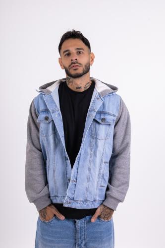 Camperas de Jeans con Mangas de  Frisa de Hombre
