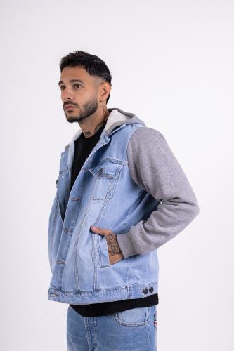 Camperas de Jeans con Mangas de  Frisa de Hombre - Miniatura 2