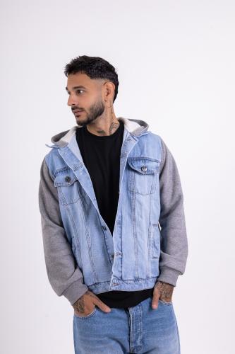 Camperas de Jeans con Mangas de  Frisa de Hombre - Miniatura 3