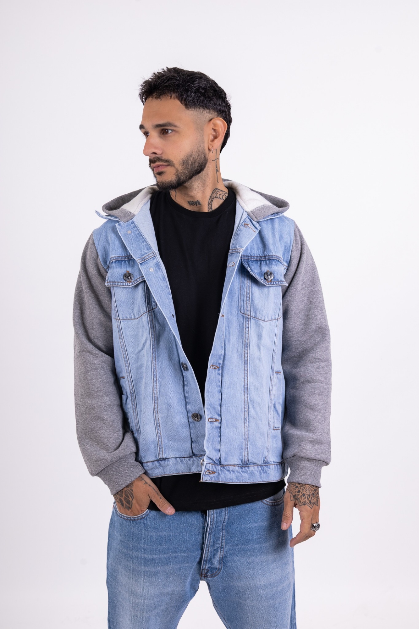 Camperas de Jeans con Mangas de Frisa de Hombre - Imagen 4