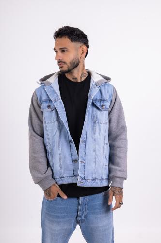 Camperas de Jeans con Mangas de  Frisa de Hombre - Miniatura 4