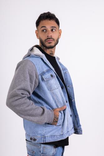Camperas de Jeans con Mangas de  Frisa de Hombre - Miniatura 5