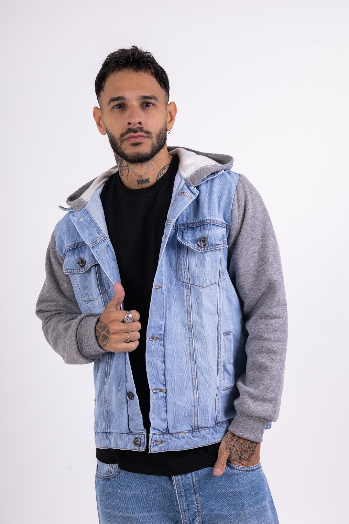 Camperas de Jeans con Mangas de Frisa de Hombre - Imagen 6