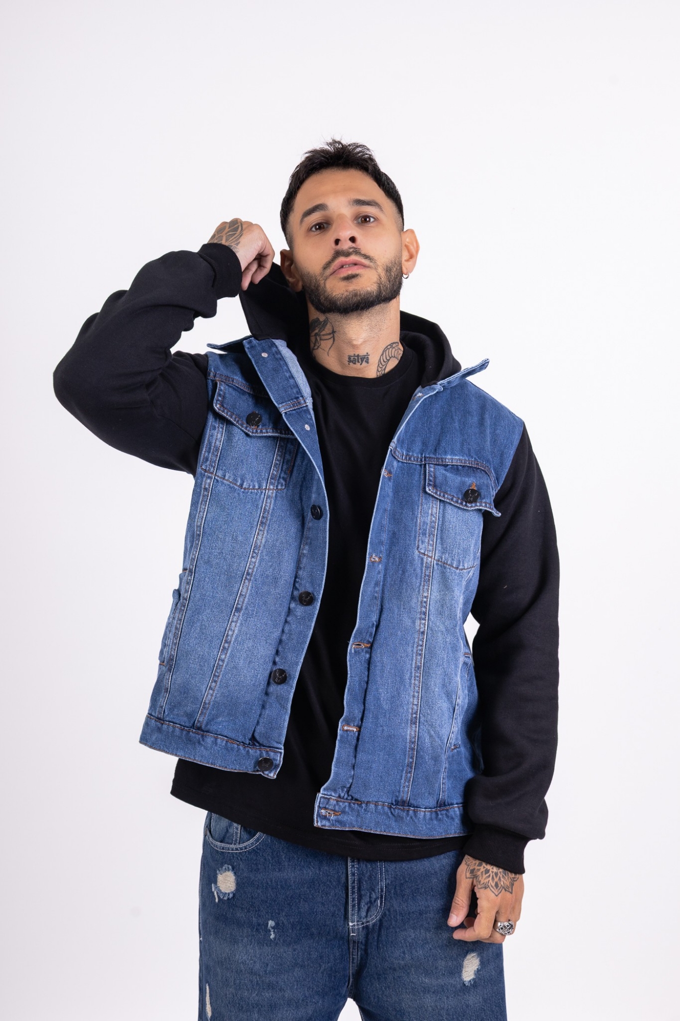 Camperas de Jeans con Mangas de Frisa De. Hombre - Imagen 1