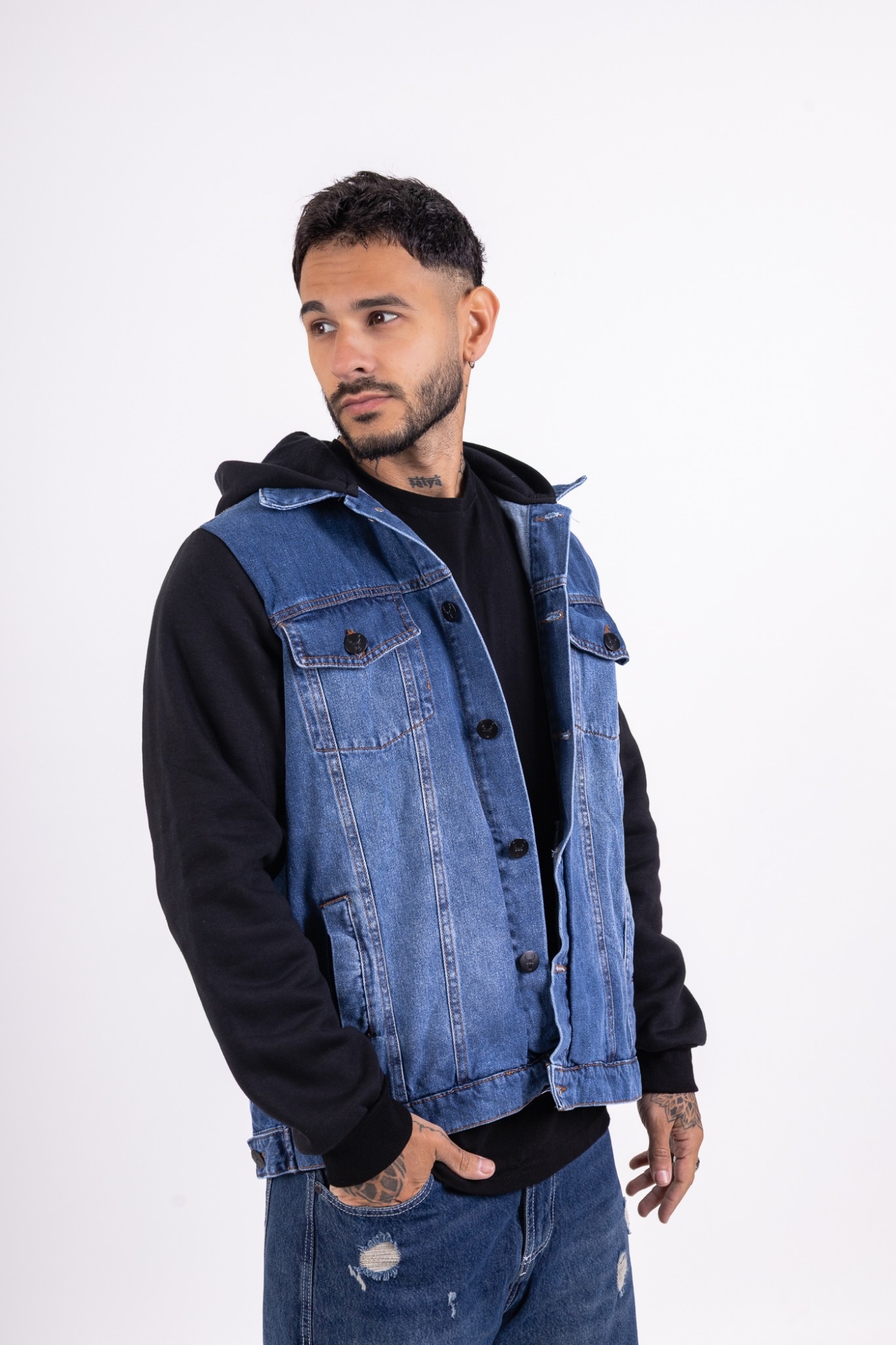 Camperas de Jeans con Mangas de Frisa De. Hombre - Imagen 2