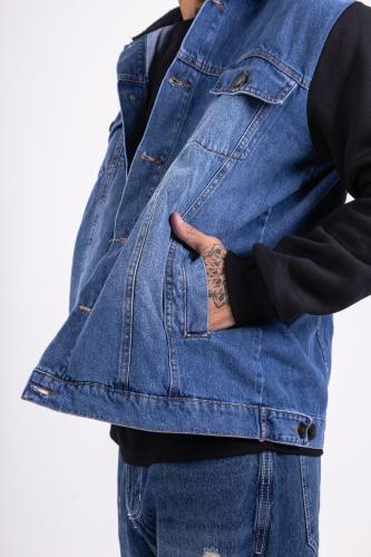 Camperas de Jeans con Mangas de Frisa De. Hombre - Miniatura 3