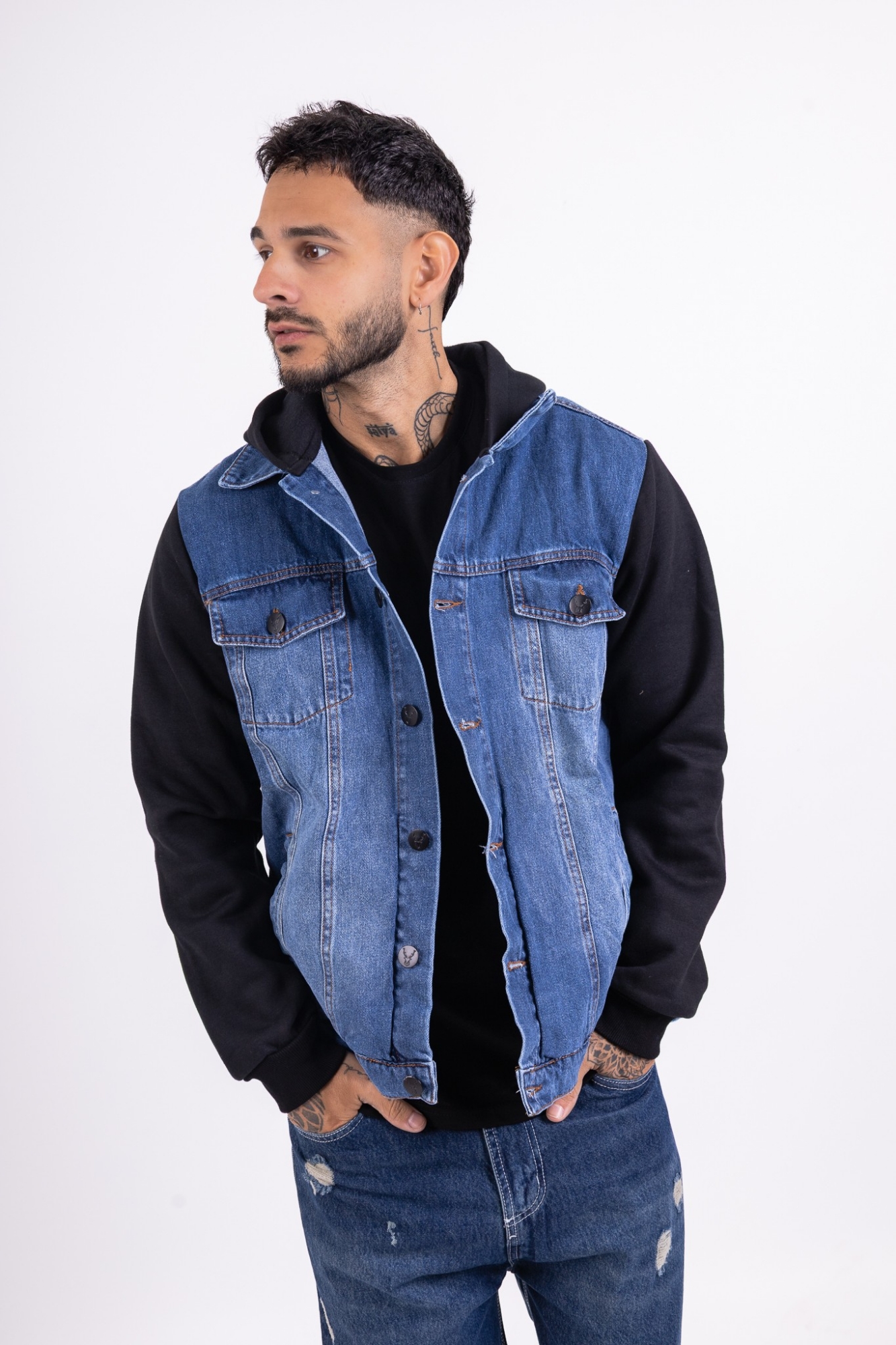Camperas de Jeans con Mangas de Frisa De. Hombre - Imagen 4