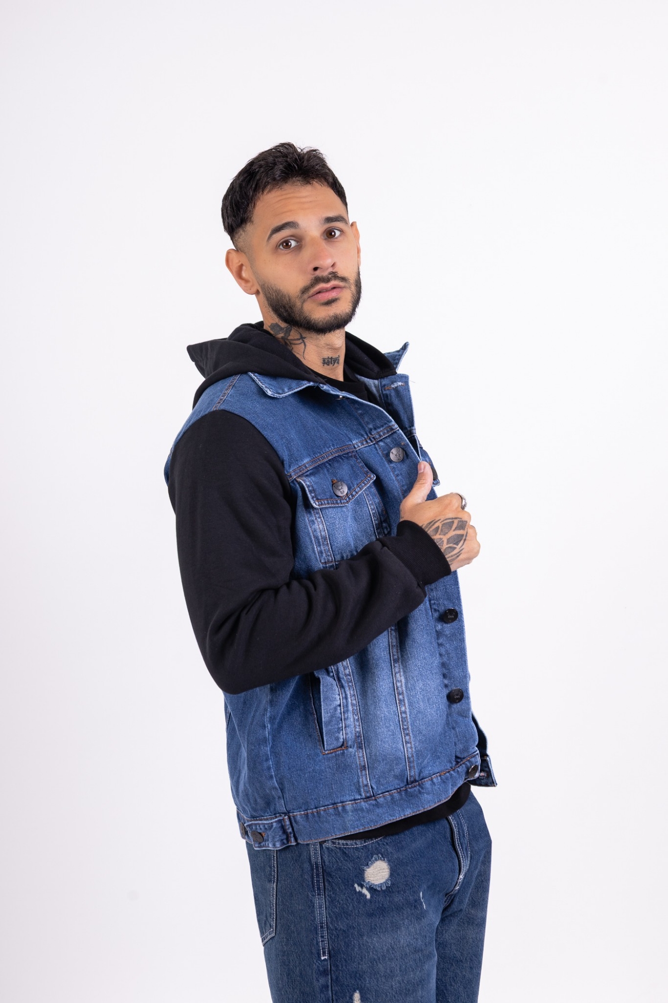Camperas de Jeans con Mangas de Frisa De. Hombre - Imagen 6