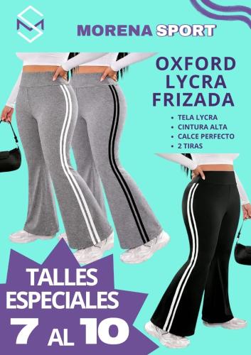 Calza Oxford Lycra Frizada con Tiras