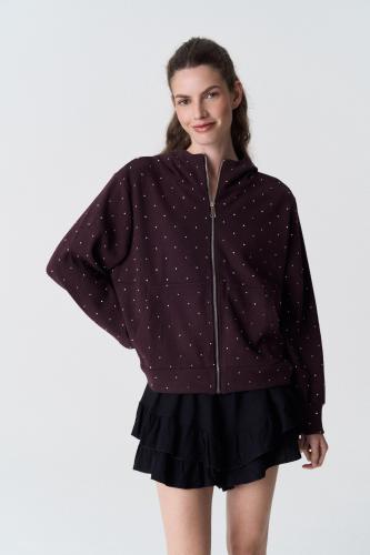 Campera Brillos con Capucha y Bolsillos