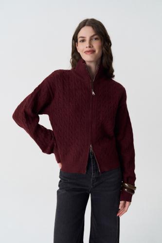Cardigan Trenzado con Cierre Soft