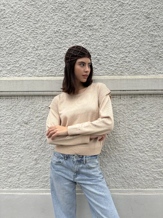 Sweater Volados con Tachas