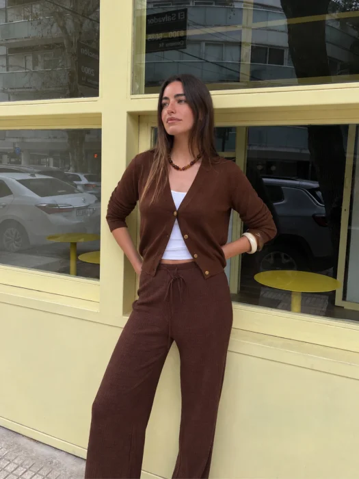 Cardigan Cuello V Tejido