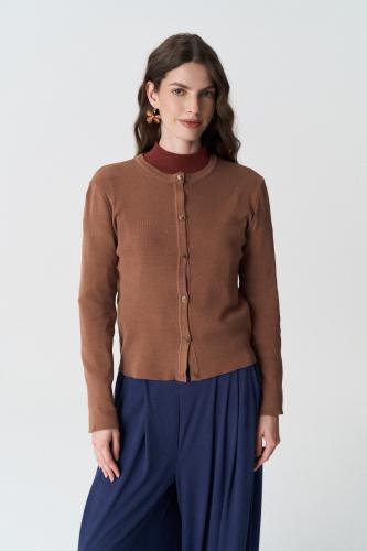 Cardigan Cuello Redondo Tejido