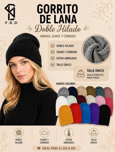 Gorrito Lana Nacional Variedad de Colores Unisex