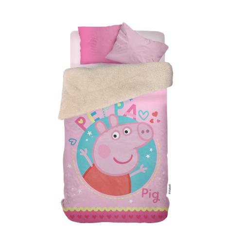 Frazada Manta Corderito Peppa Pig 1 1/2 Plaza Infantil Abrigada Licencia Oficial