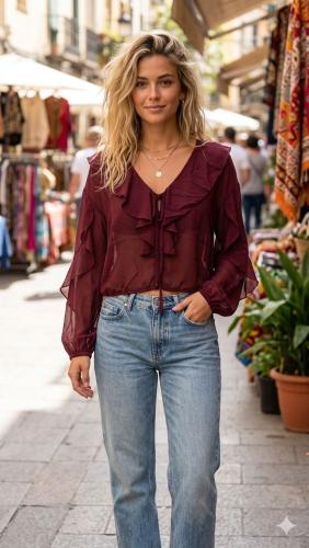 Camisa de Tull Volado Cham