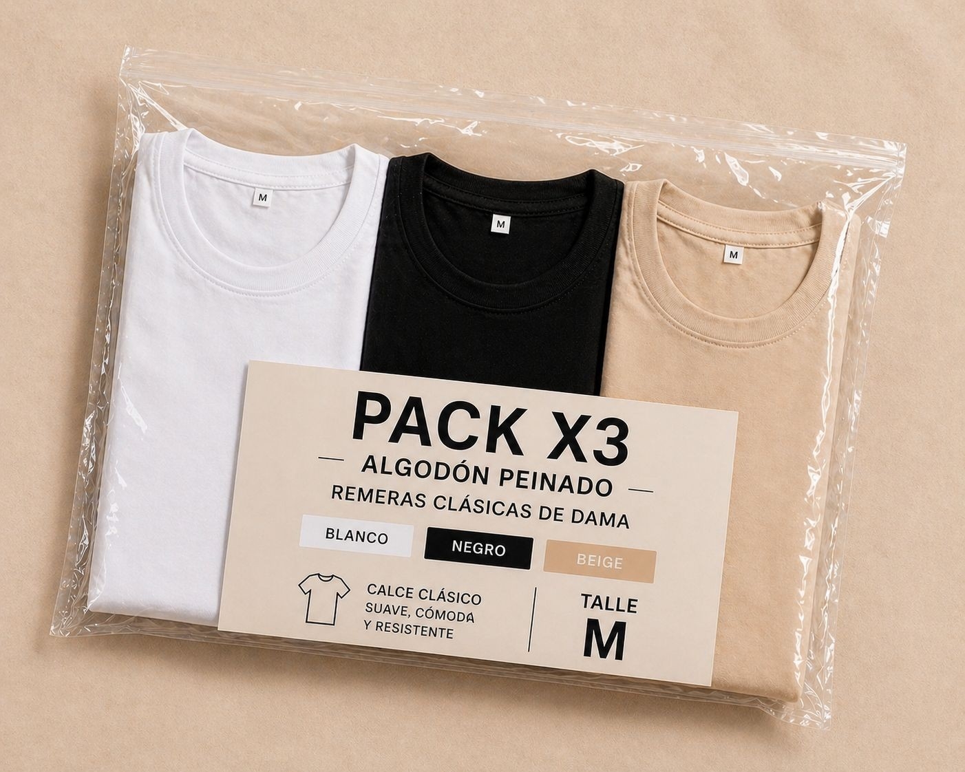Pack X3 Algodón Peinado - Imagen 3