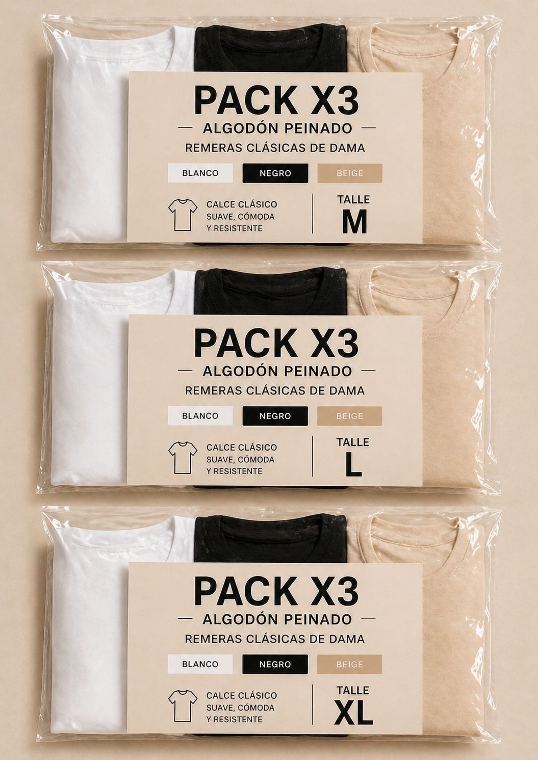 Pack X3 Algodón Peinado - Imagen 6
