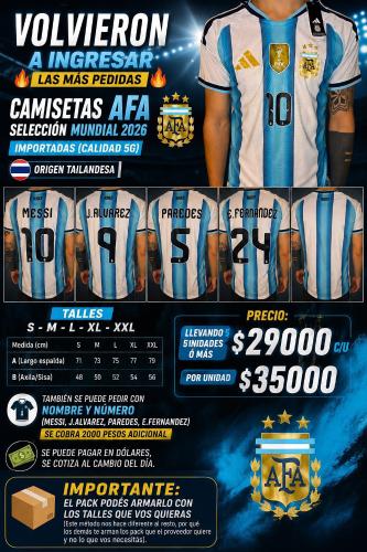 Camiseta Titular Importada  Afa , Versión Jugador.