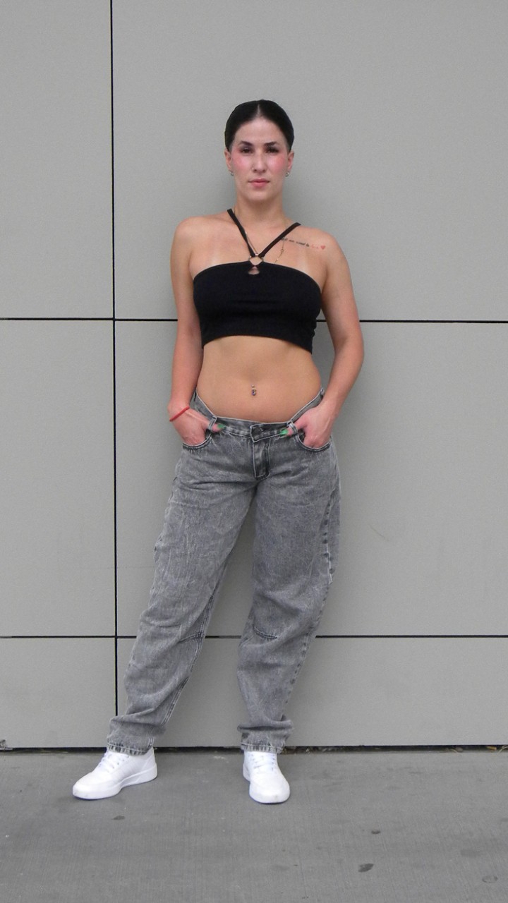 Baggy Tiro bajo Gris Claro - Imagen 3