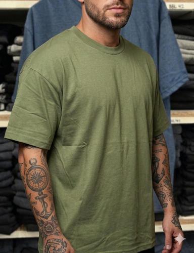 Remera Oversize Liso Verde