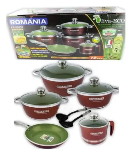 Juego de Ollas Romania Eco Oliva (5 Unidades) - Miniatura 2