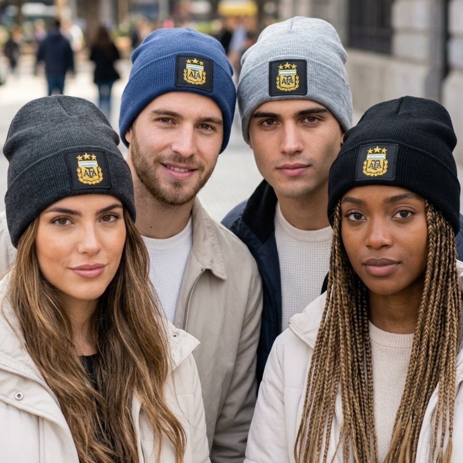 Gorro Rocky de Lana, Parche  a F A, Juvenil, Adulto, Invierno - Imagen 3