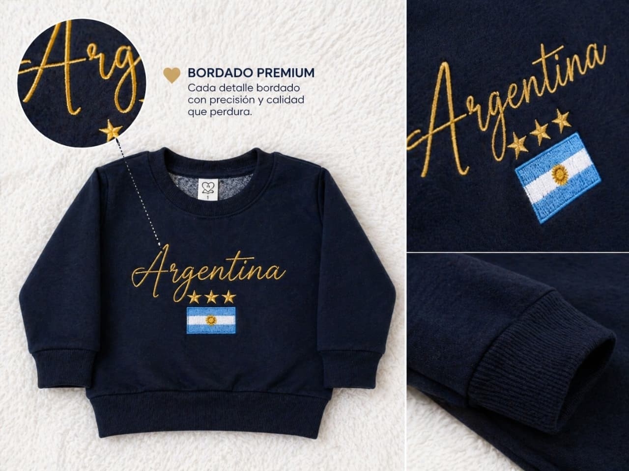 Buzo Frisado Argentina Bebe - Imagen 1