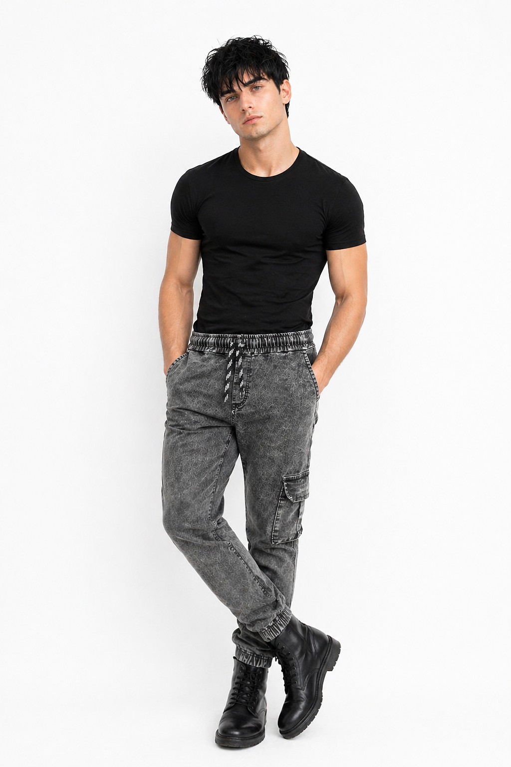 Jogger Jean Cargo Clásico Hombre Pantalón Semi Recto Chupin Caballero Denim Mayorista - Imagen 1