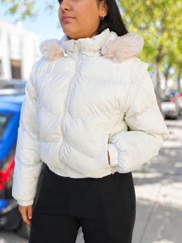 Camperas Puffer con Piel