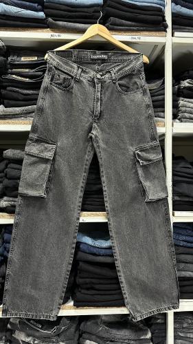 Pantalón Baggy Cargo Gris Nevado