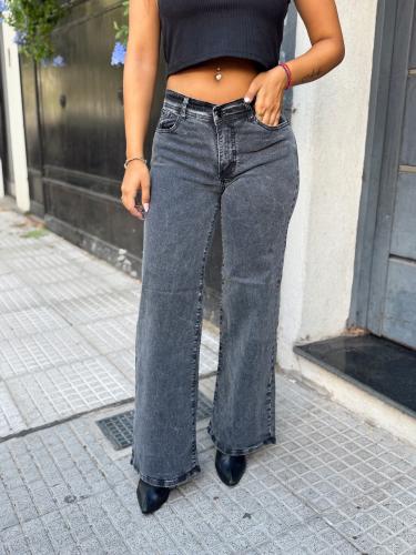 Wide Leg Elastizado Gris - Miniatura 3