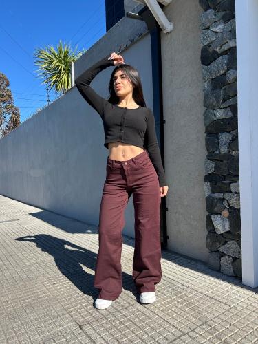 Wide Leg Elastizado Bordo