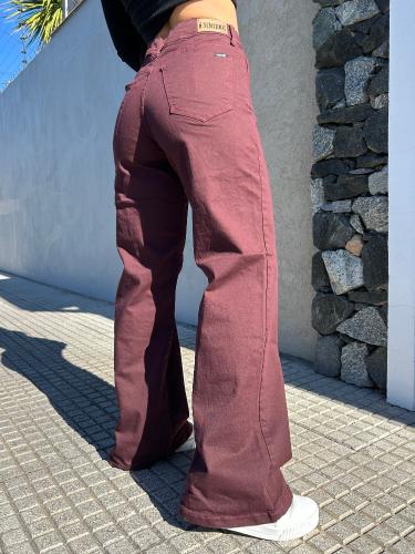 Wide Leg Elastizado Bordo - Miniatura 2