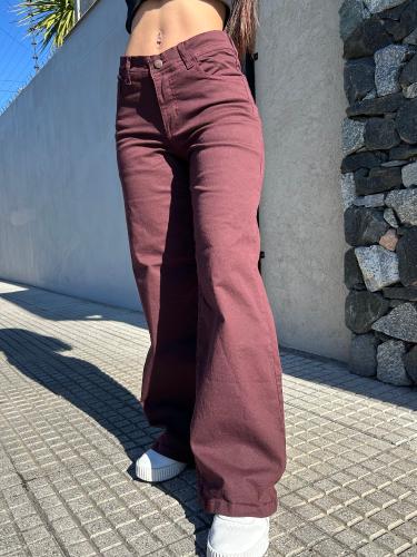 Wide Leg Elastizado Bordo - Miniatura 3